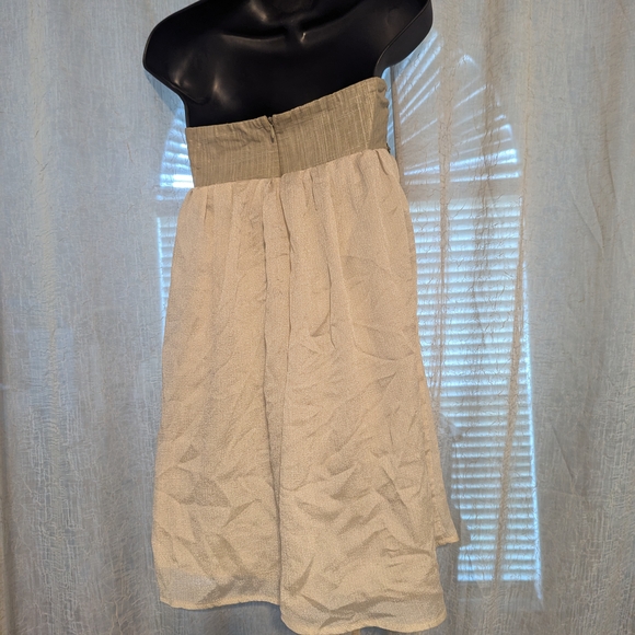 166. Charlotte Russe Gold Cream Strapless Dress - Medium - Picture 4 of 5
